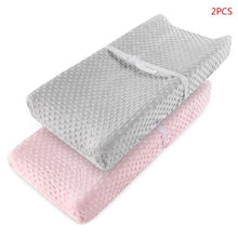 Load image into Gallery viewer, 2 Pcs Soft Reusable Changing Pad Cover Minky Dot Foldable Travel Baby Breathable Diaper Pad Sheets Cover