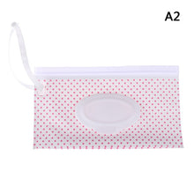 Load image into Gallery viewer, Eco-friendly Easy-carry Wet Wipes Bag Snap Strap Wipes Container Clamshell Cosmetic Pouch Clutch Cleaning Wipes Case
