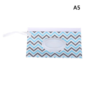 Eco-friendly Easy-carry Wet Wipes Bag Snap Strap Wipes Container Clamshell Cosmetic Pouch Clutch Cleaning Wipes Case