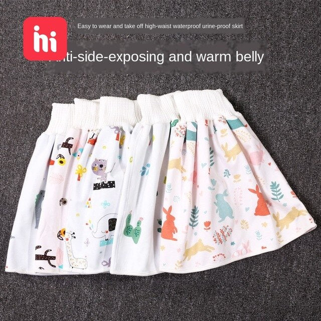 Baby Diaper Training Skirt Pure Cotton High Waist Waterproof Diaper Skirt Children Baby Cloth Diaper Urination Skirt